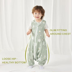 Nivolltha sleep sack with legs 0.5 tog soft organic cotton fabric close-up