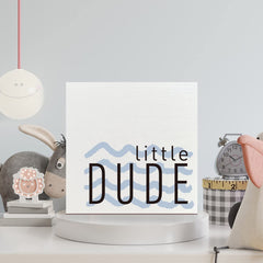 NKBINLILI Little Dude box sign, inspirational desk decor for creative spaces.