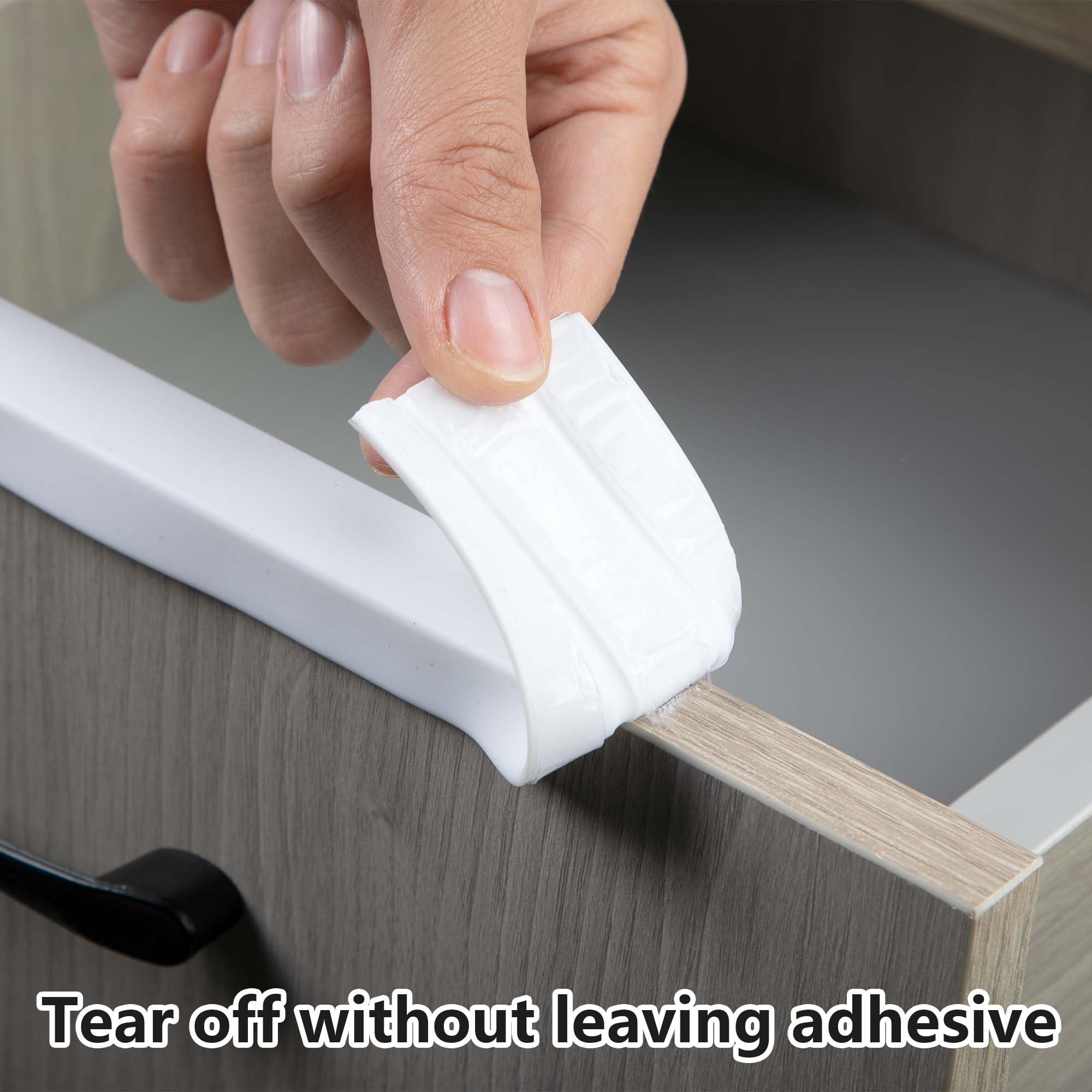 Nkiy Quen edge protector installed on drawers and shelves
