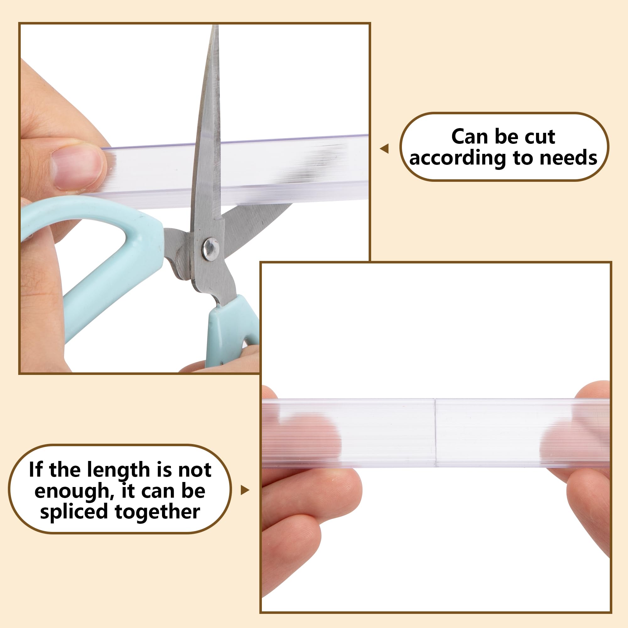 Nkiy Quen shelf edge protector clear along a shelf edge