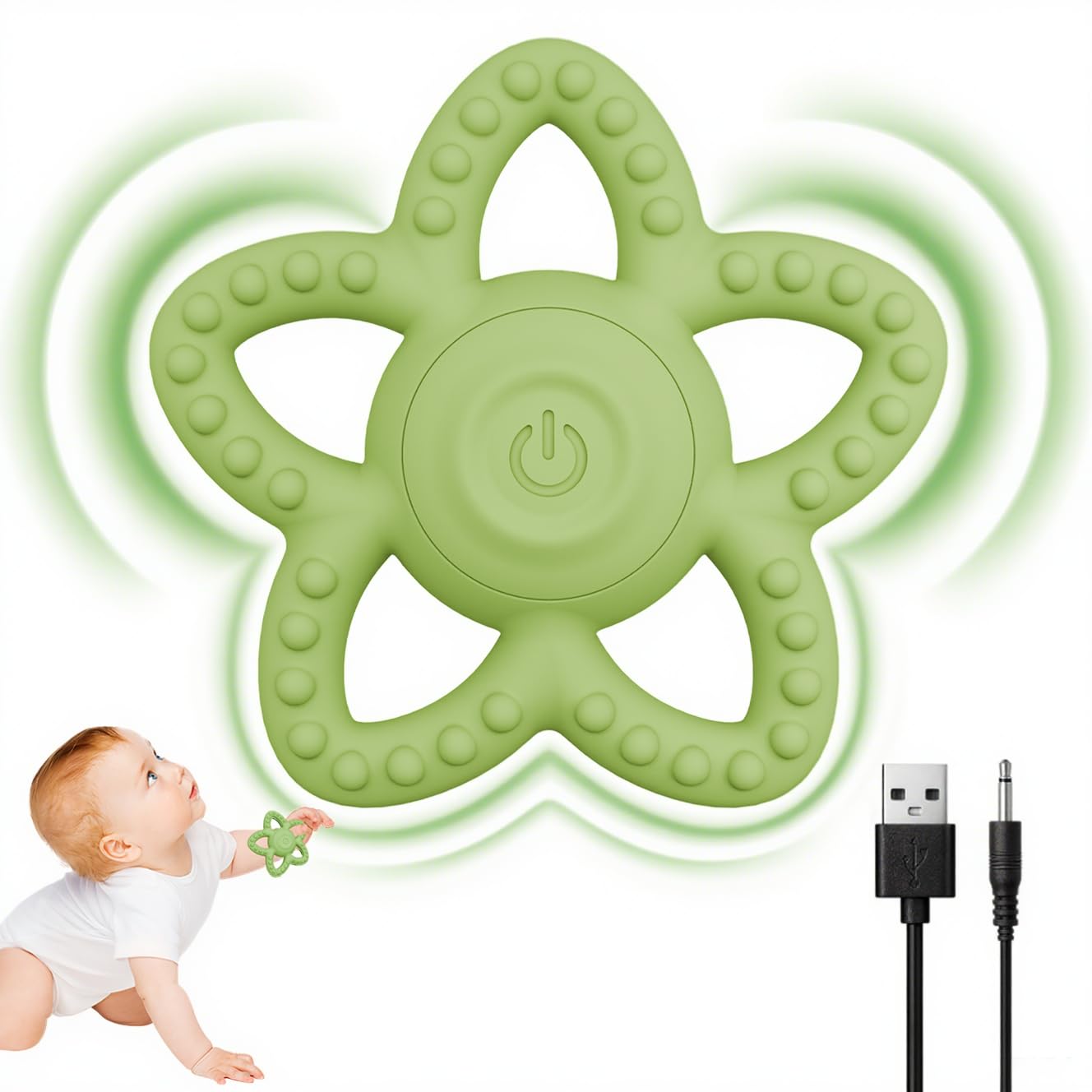 NLFDBFSH star-shaped teether provides easy grip for tiny hands during teething