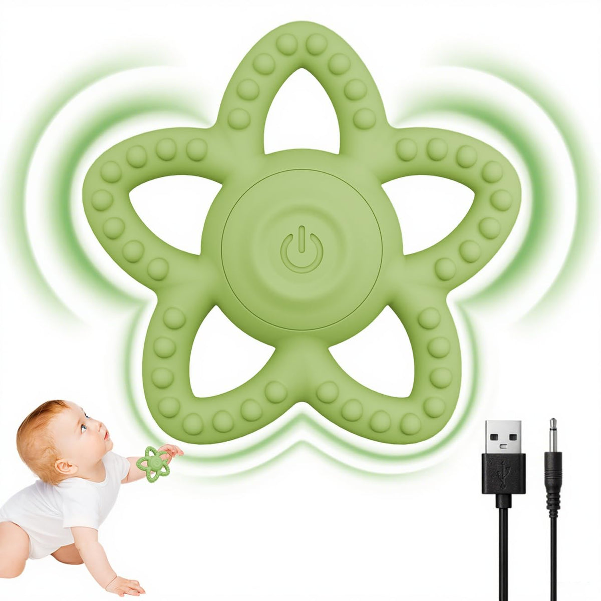 NLFDBFSH star-shaped teether provides easy grip for tiny hands during teething