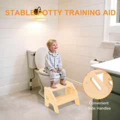 NMEO birch wood step stool is easy to wipe clean after meals
