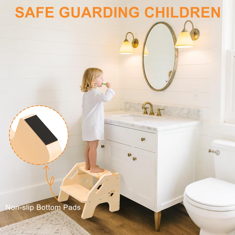 NMEO non-slip feet and wide base ensure stability during bathroom routines