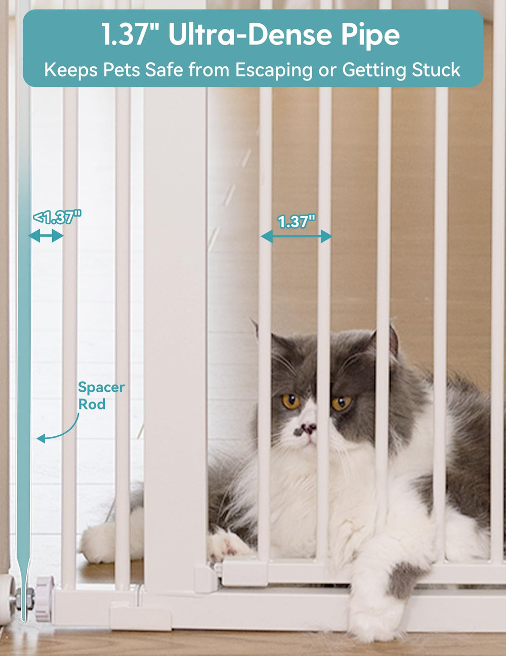 No Pawblems adjustable-width gate with extensions in hallway setup.