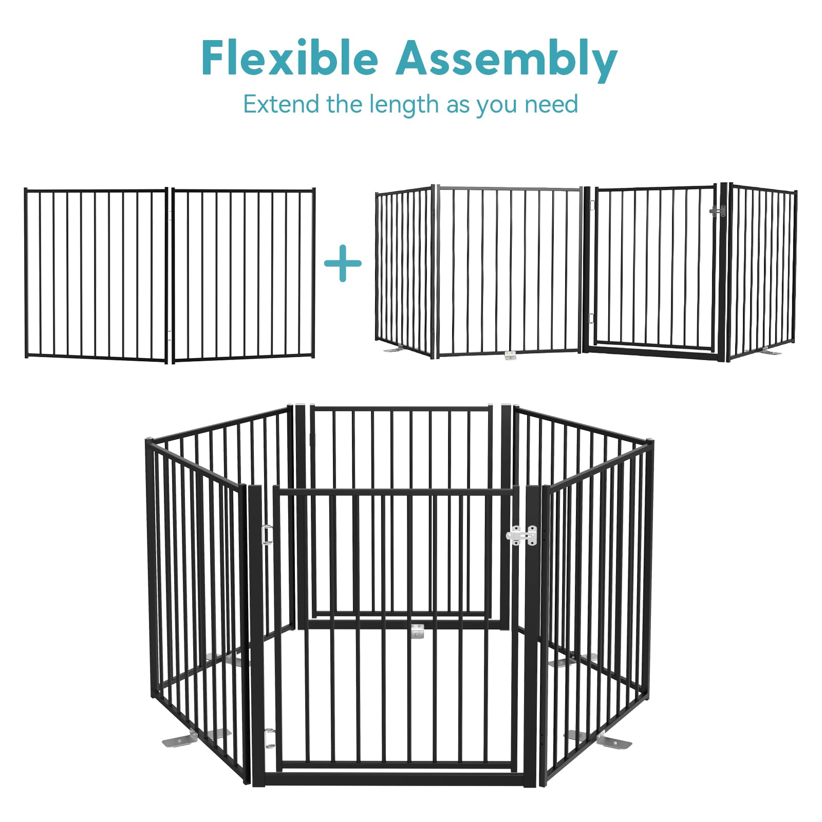 No Pawblems 36-inch tall gate blocks climbing while keeping pets contained during indoor outdoor use.