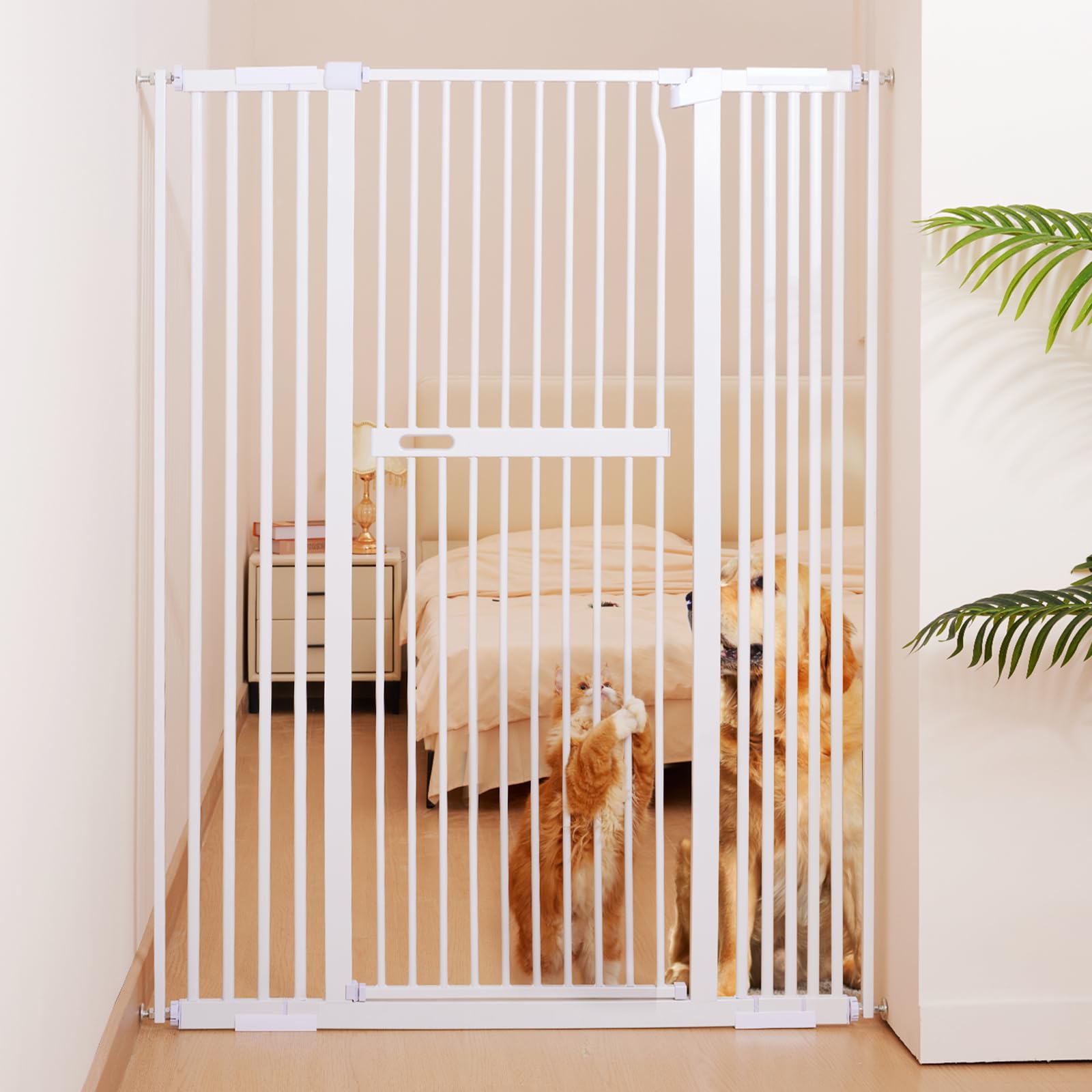 No Pawblems 55.1 extra tall gate setup secures doorways for pets.