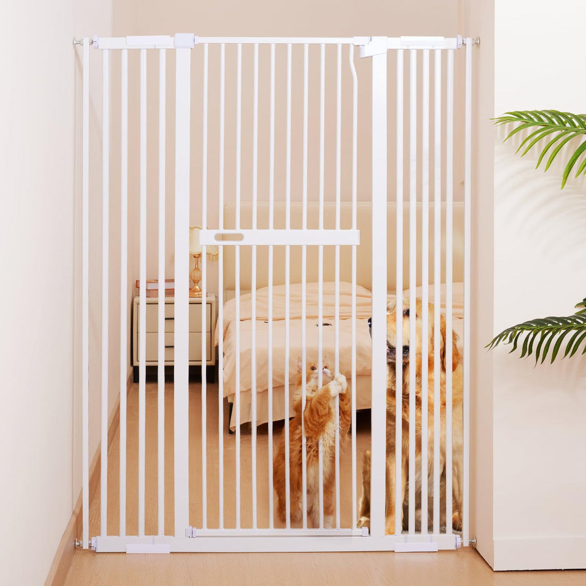 No Pawblems 55.1 extra tall gate setup secures doorways for pets.