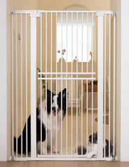 No Pawblems 55-Inch extra tall pet gate front view blocks jumping pets.
