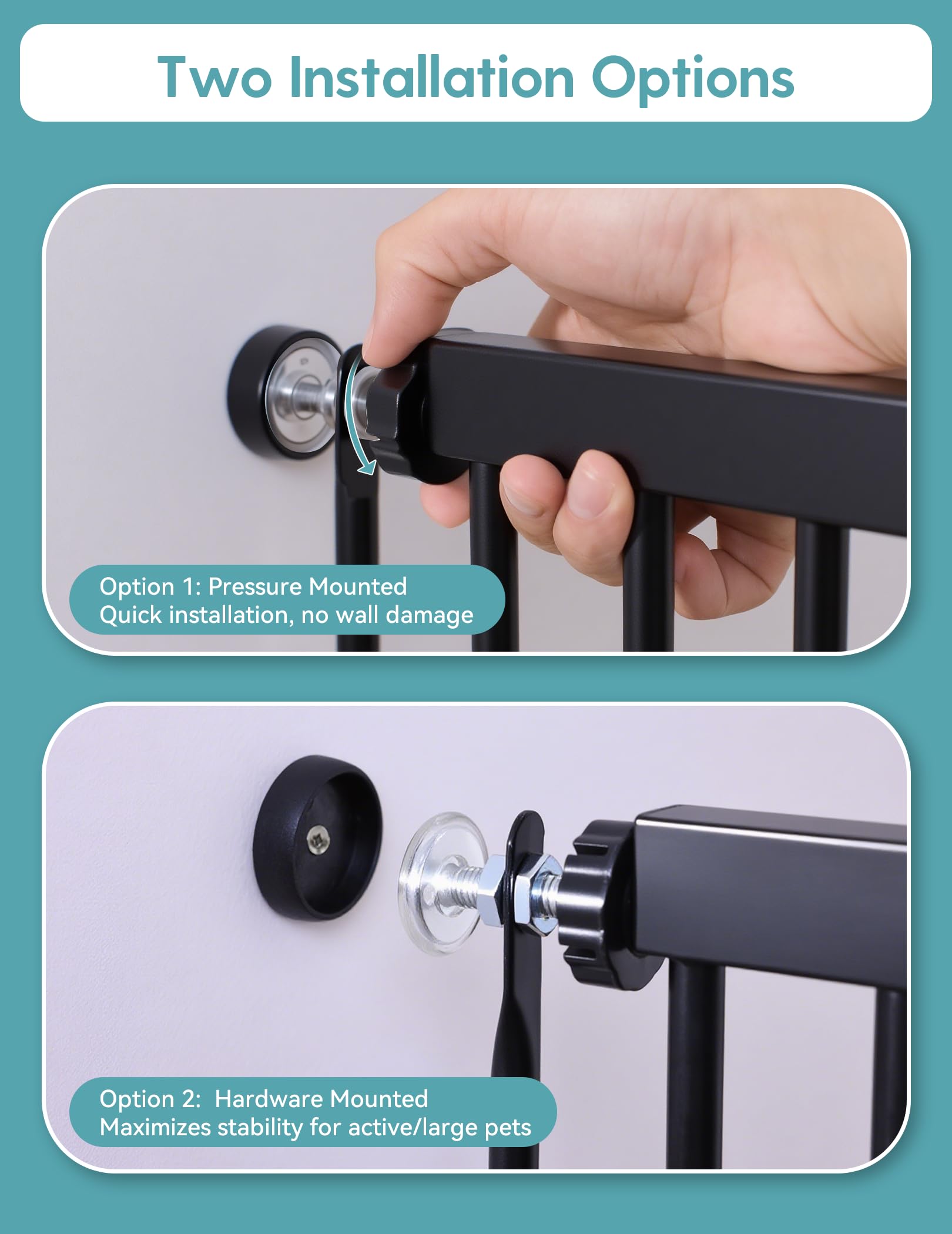 No Pawblems black tall gate blends into rooms while keeping pets contained