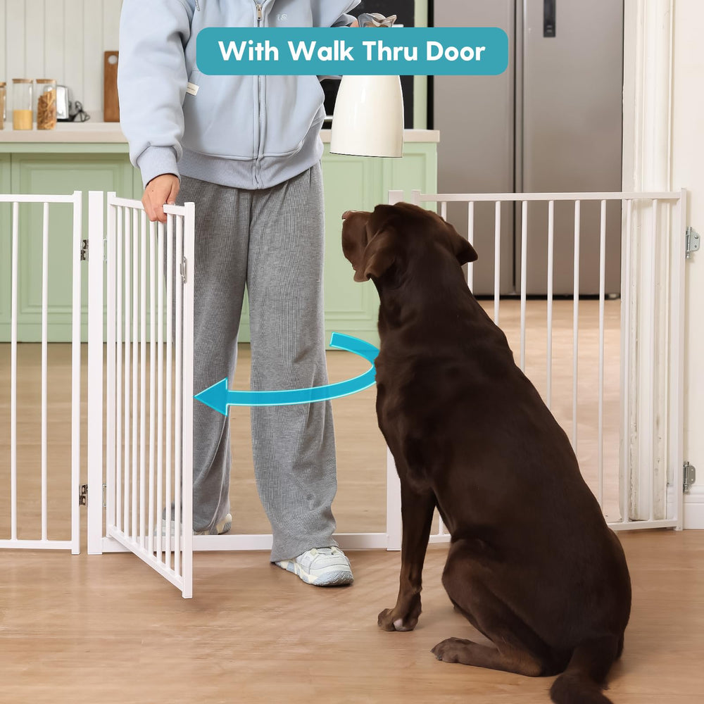 No Pawblems dog gate 360-degree hinges enable flexible layouts.