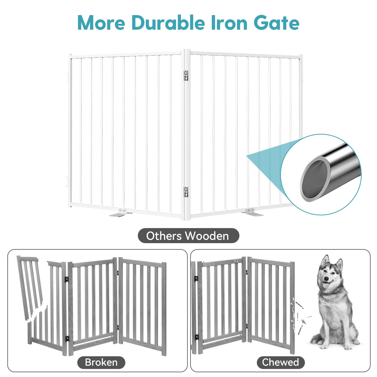 No Pawblems dog gate door walk-through demonstrates easy access while containing pets