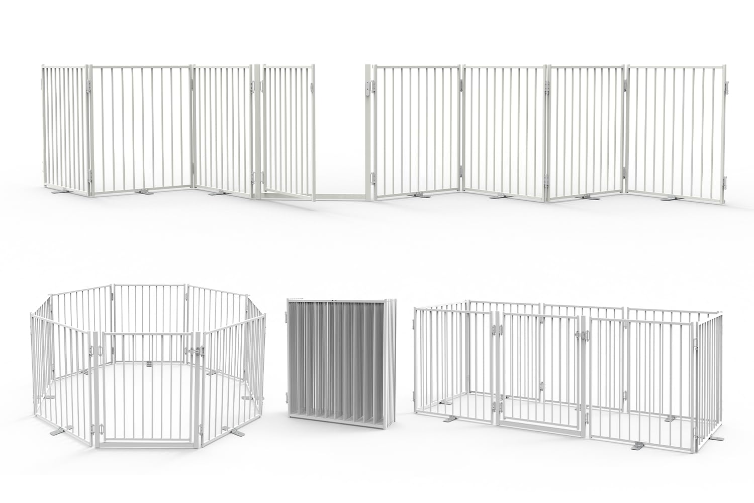 No Pawblems dog gate front view showing a sturdy freestanding design.