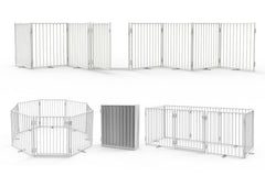 No Pawblems dog gate front view showing a sturdy freestanding design.