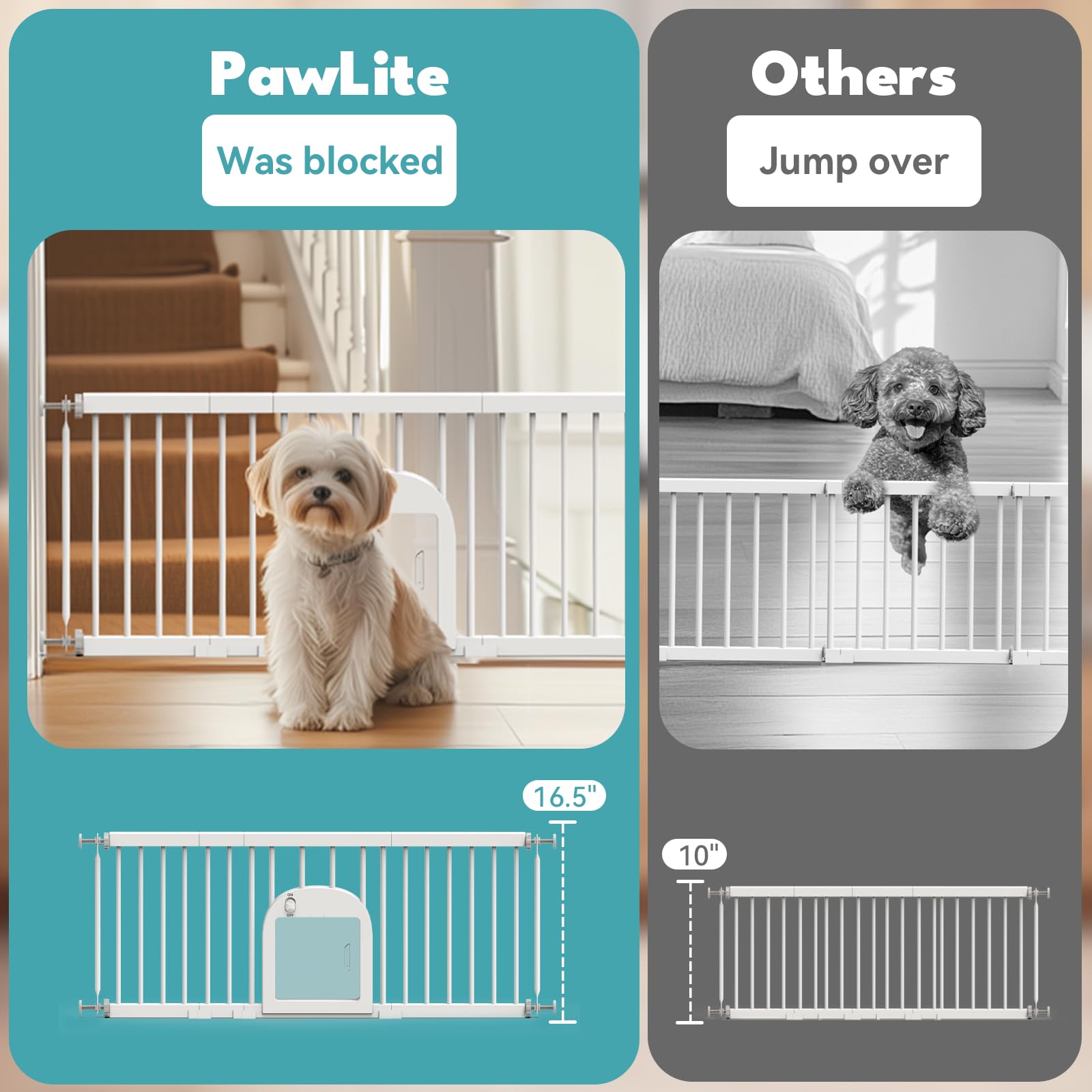 No Pawblems dog gate indoor-use-wide-opening demonstrates room-wide versatility.