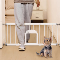 No Pawblems dog gate pet-door-closed for secure pet access.
