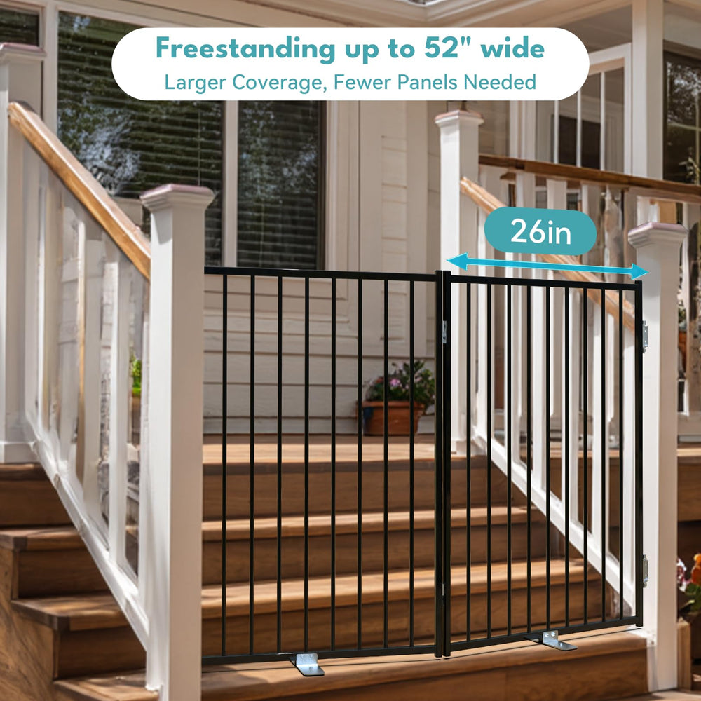 No Pawblems gate with walk-through door supports easy entry for you and pets.