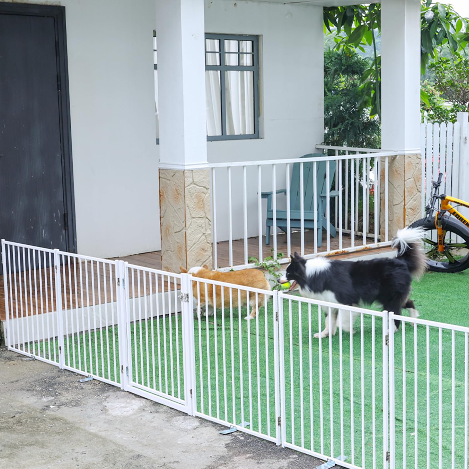 No Pawblems dog gate wide 208-inch setup demonstrates broad room division.