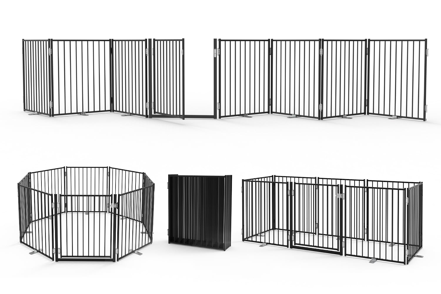 No Pawblems dog gate wide-assembly demonstrates flexible freestanding setup for doorways and arches.