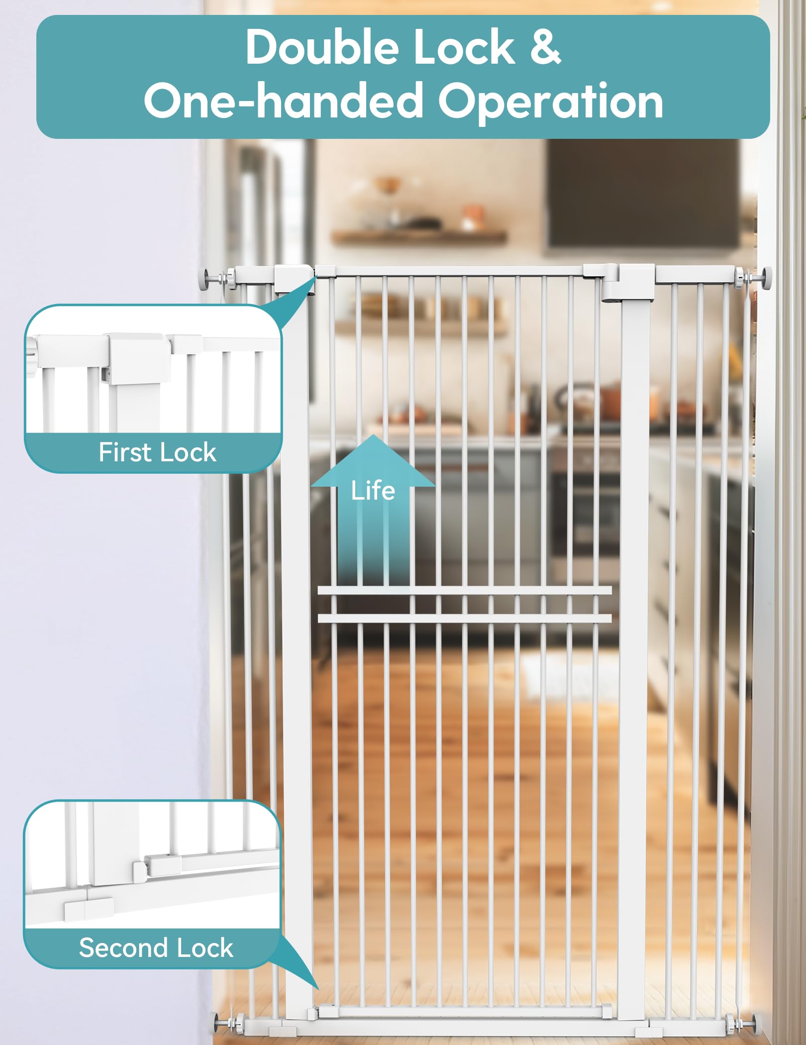 No Pawblems double-lock system for one-handed access.