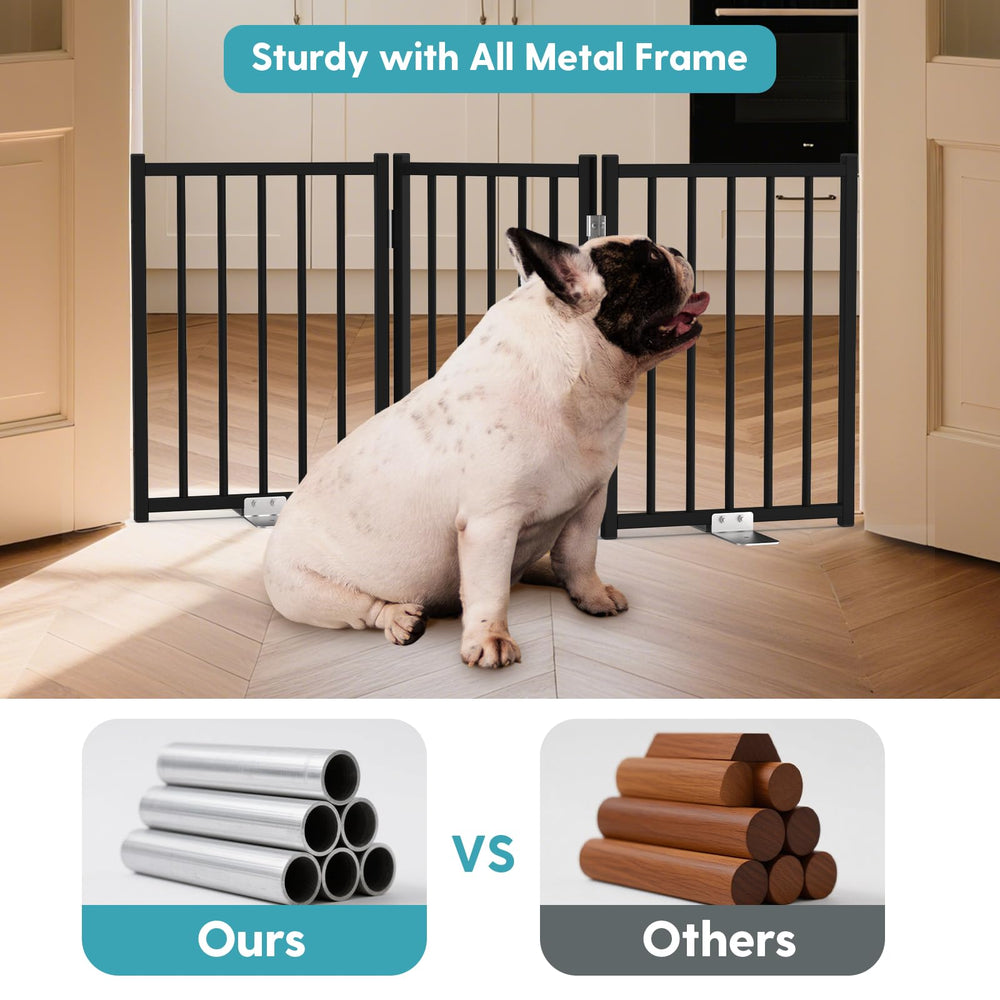 No Pawblems foldable gate with 360 hinges demonstrates flexible Z or U configurations