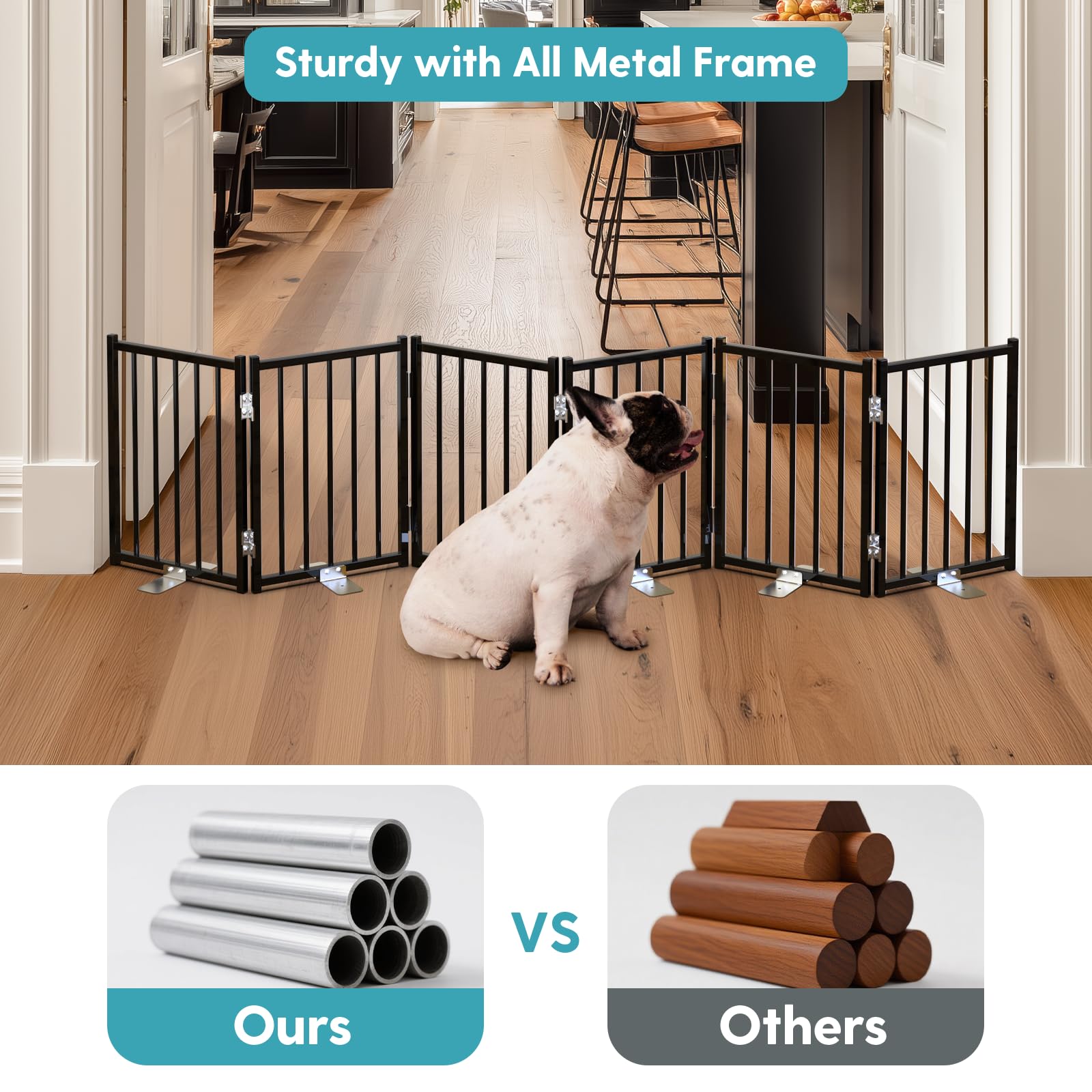 No Pawblems folding gate with 360 hinges offers flexible shapes.