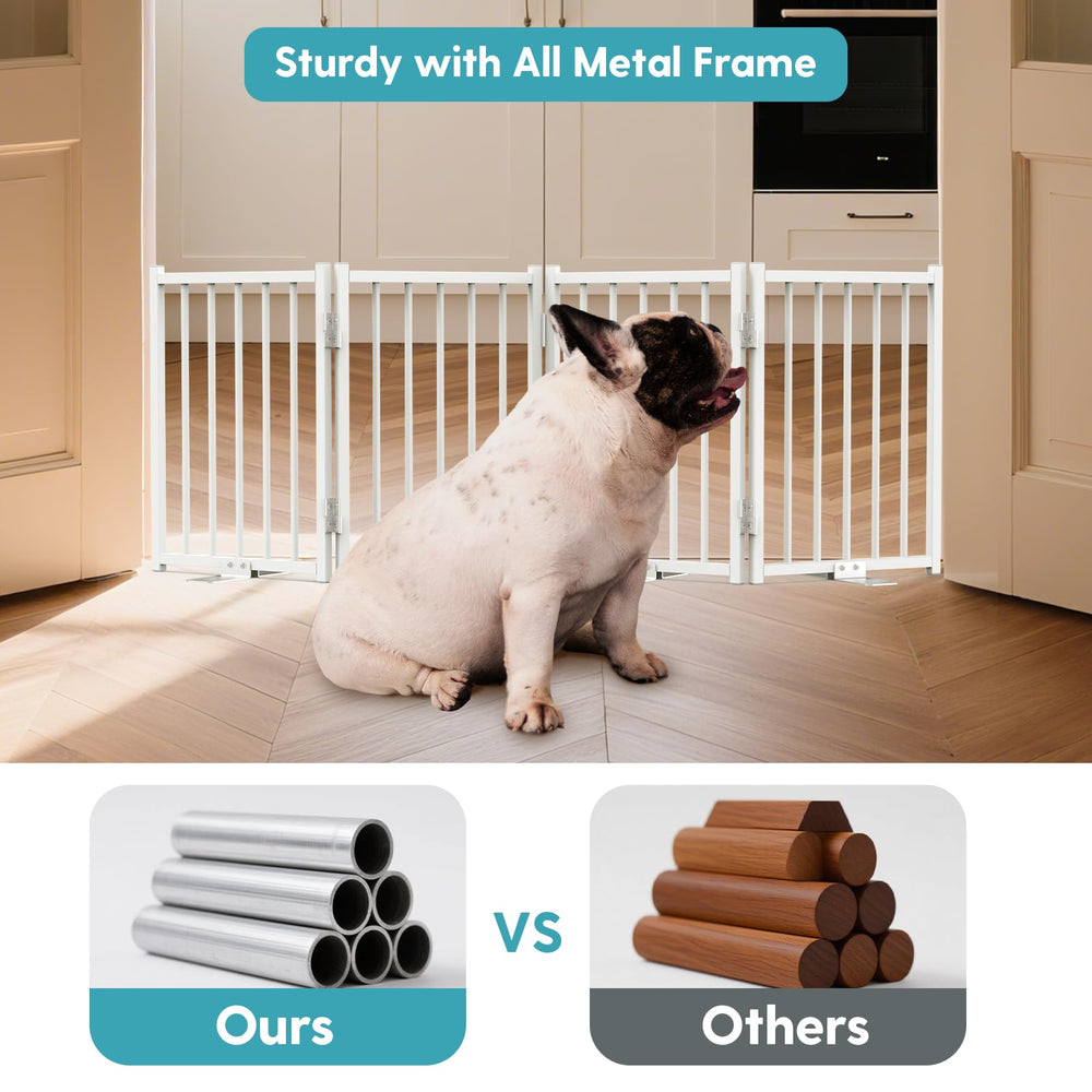 No Pawblems 16.5-inch height gate keeps small dogs contained and visible in living spaces.
