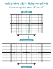 No Pawblems gate extension in black adds tall barrier to prevent jumping.