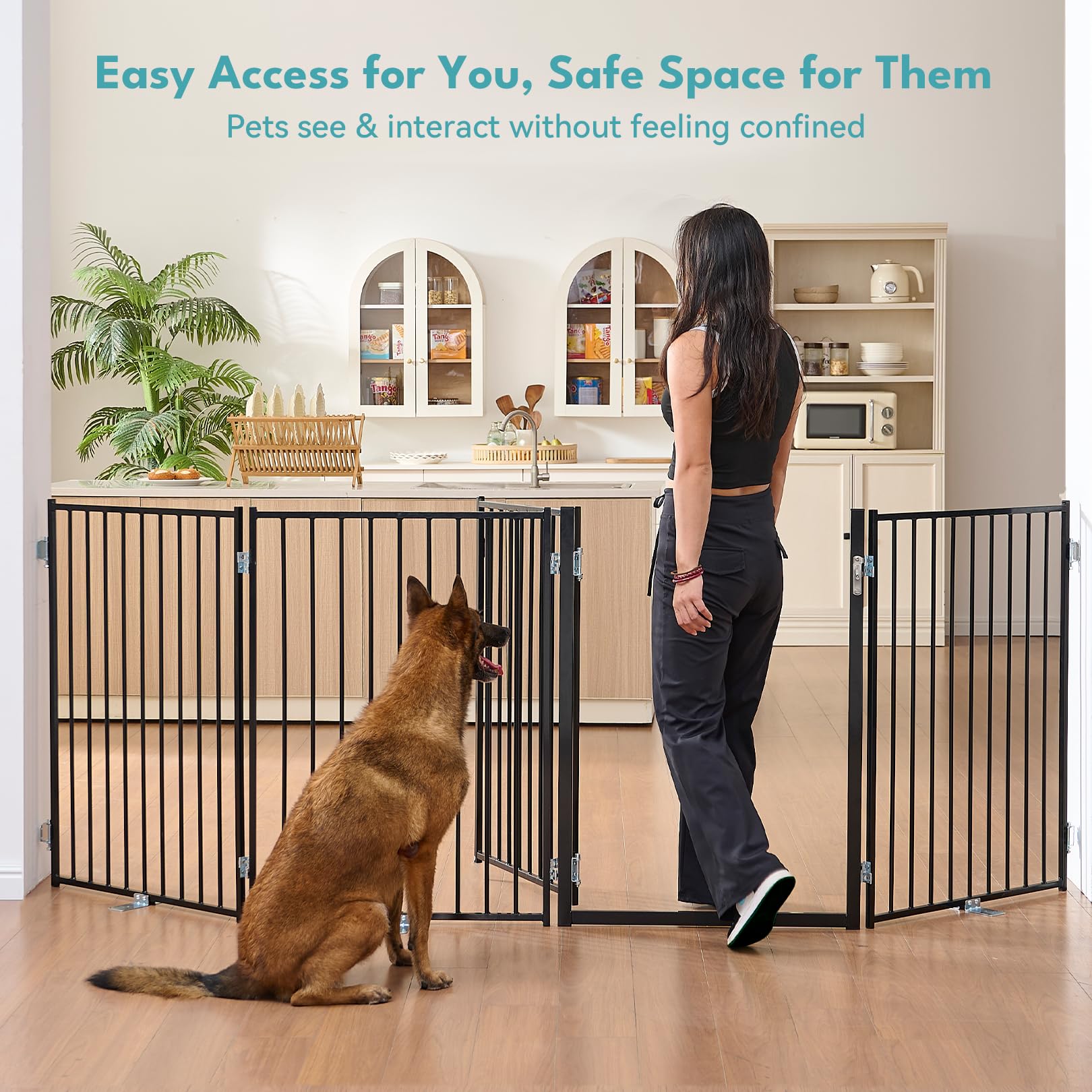 No Pawlems gate walk-through door provides easy access for owners.