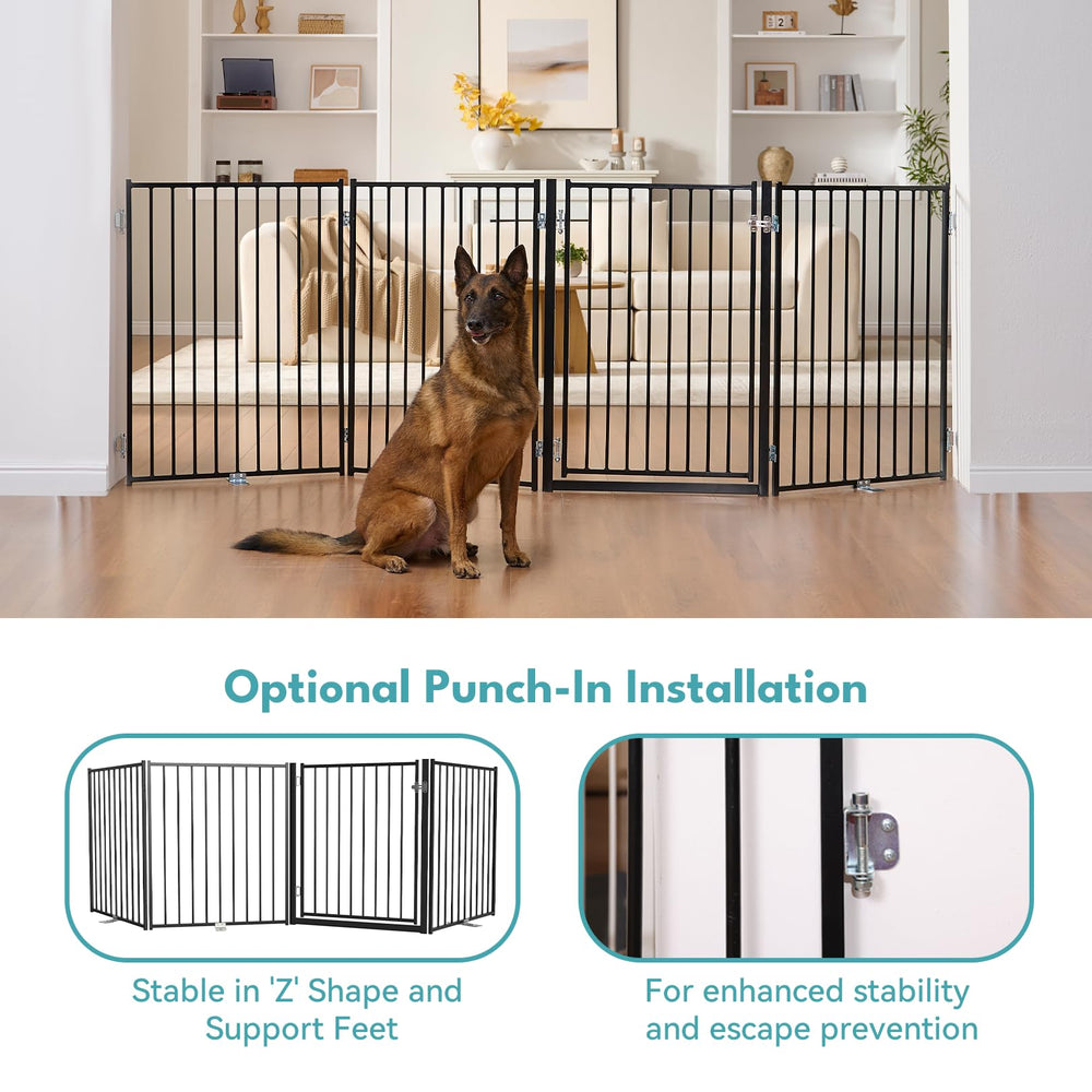 No Pawblems gate up to 104 inch wide for large openings.