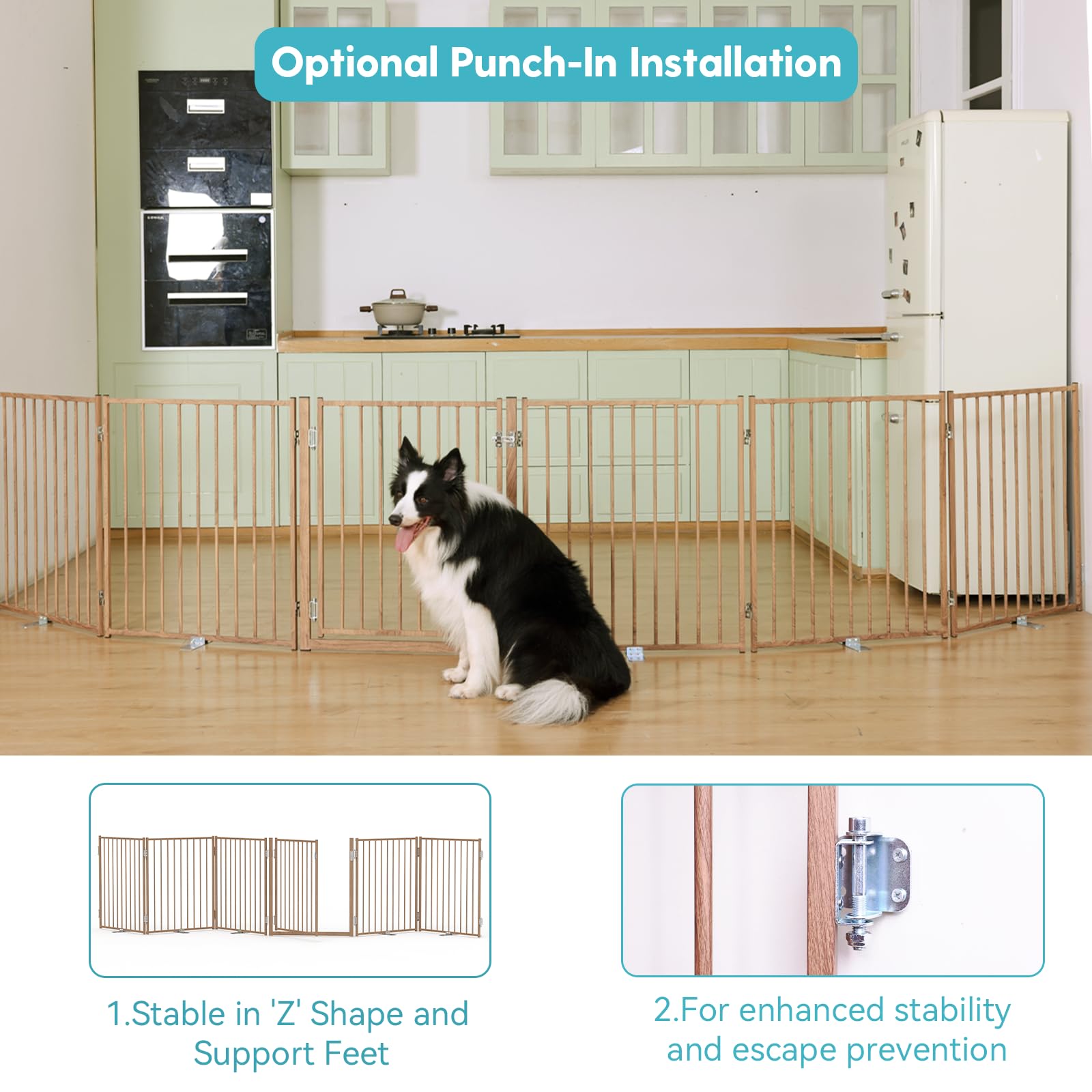 No Pawblems indoor-outdoor dog gate supports both spaces, offering flexible placement for everyday pet life.
