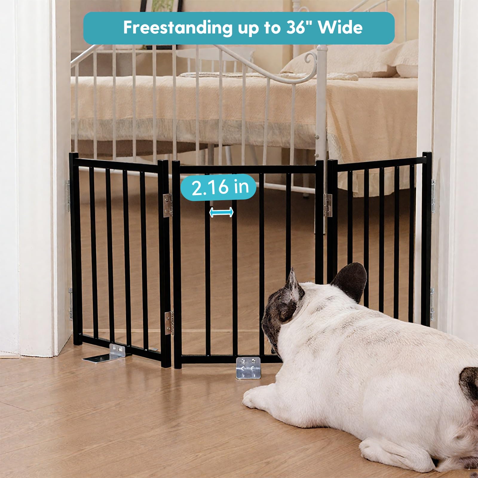 No Pawblems stair and doorway gate with freestanding feet for quick setup