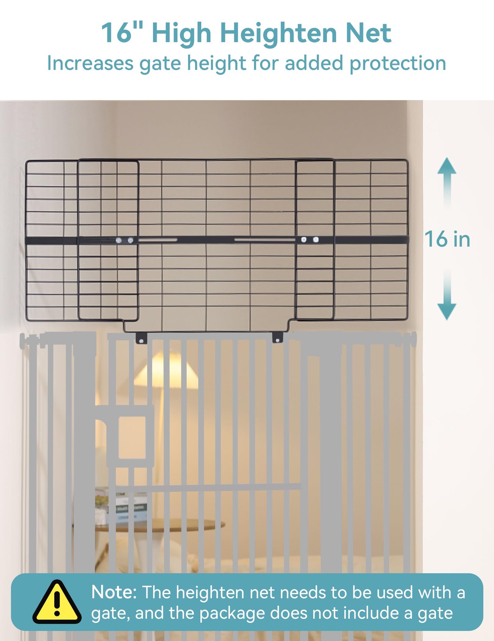 No Pawblems top extension adjustable for 26-42 inch gates, secure and versatile.