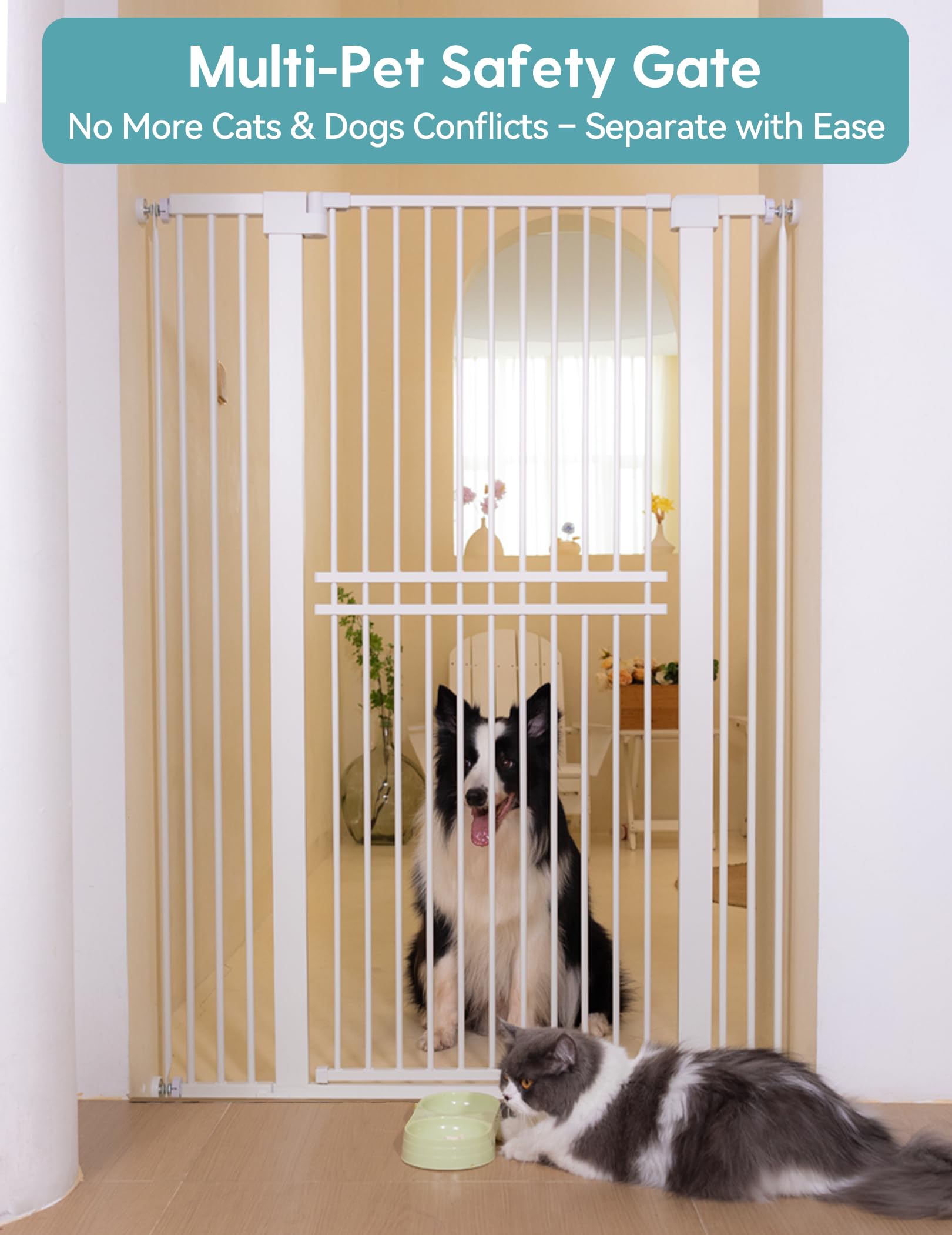 No Pawblems ultra-narrow spacing shows 1.37 inch gaps between bars.