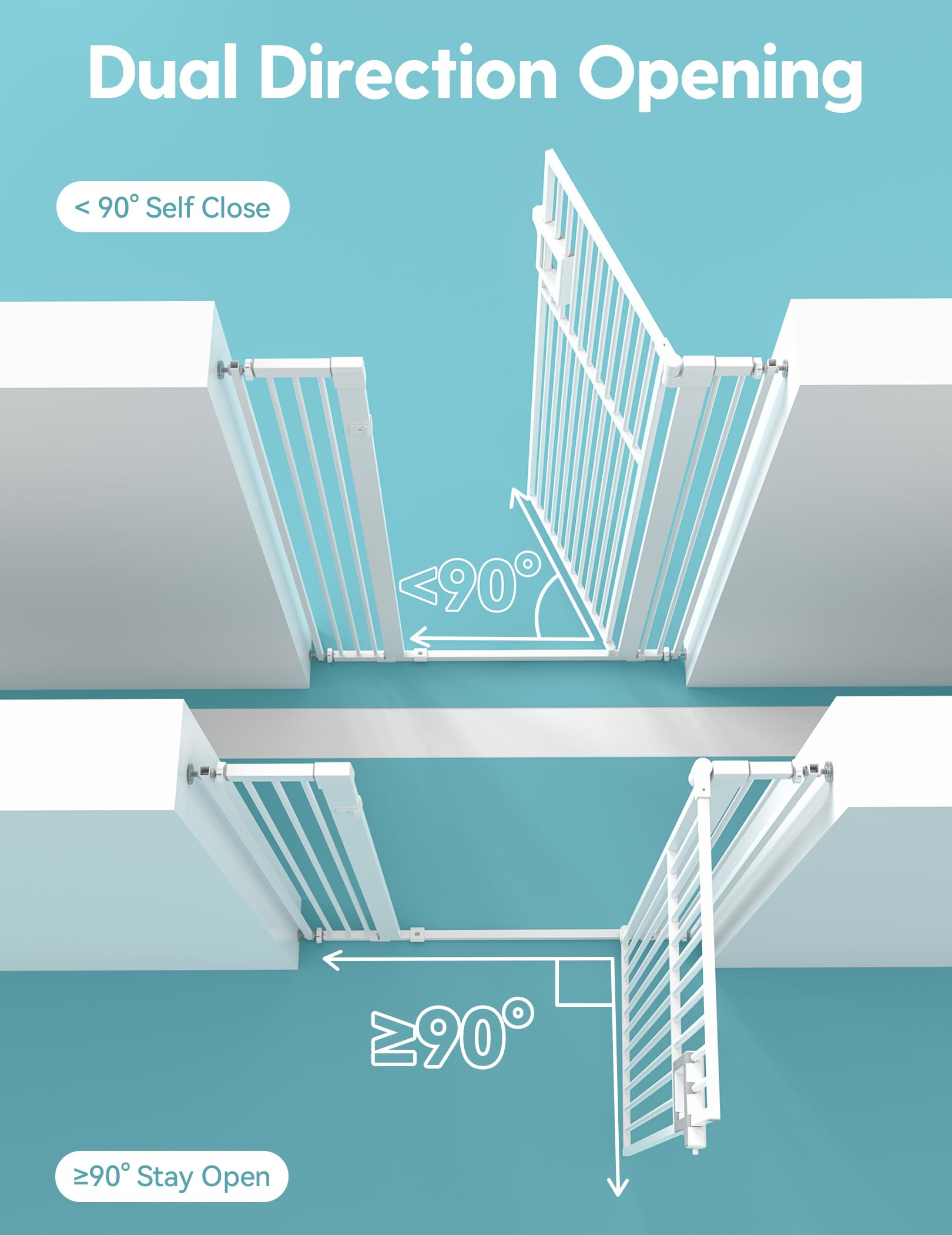 Hold-open function on No PawProblems 71in gate keeps doorway accessible when needed