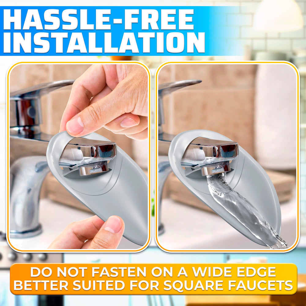 Toddler faucet extender no-tool attachment fits conventional faucets