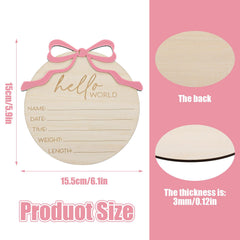 Nogeqi baby-name-round-sign showcases name and birth stats for a memorable newborn reveal.