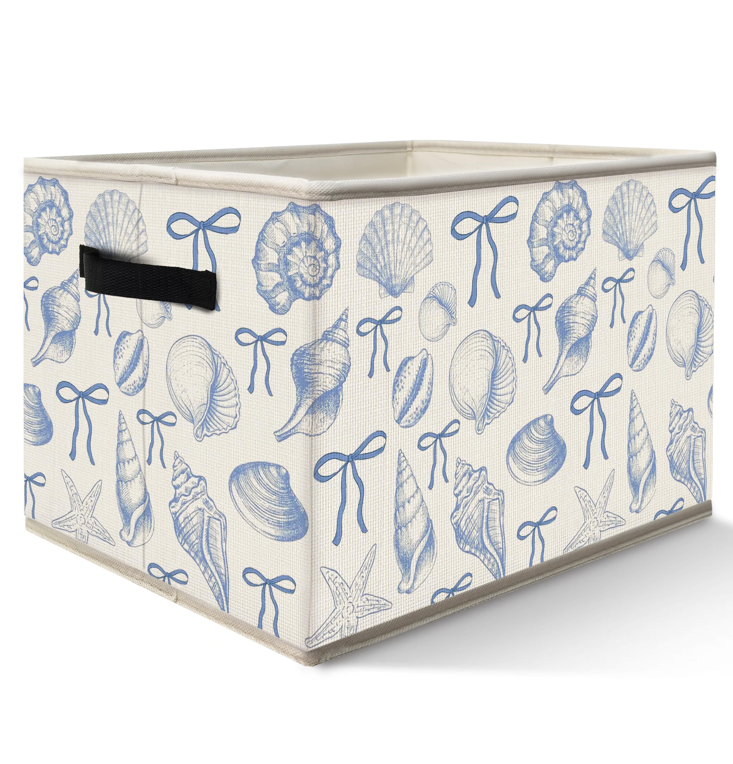 Nogrit Coquette Blue Bow storage bin foldable-flat design for compact packing