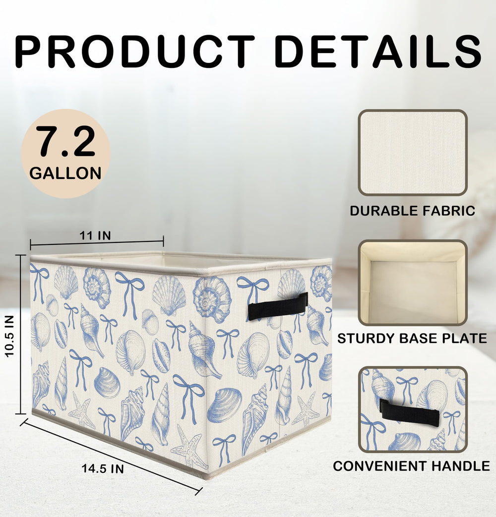 Nogrit Coquette Blue Bow storage bin printed patterns provide decorative organization