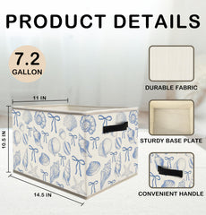 Nogrit Coquette Blue Bow storage bin printed patterns provide decorative organization