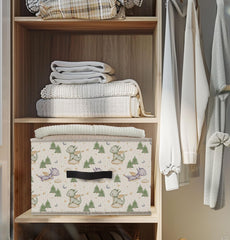 Nogrit foldable-storage-container-wood-dinosaur provides a sturdy, collapsible bin for clutter-free closets.