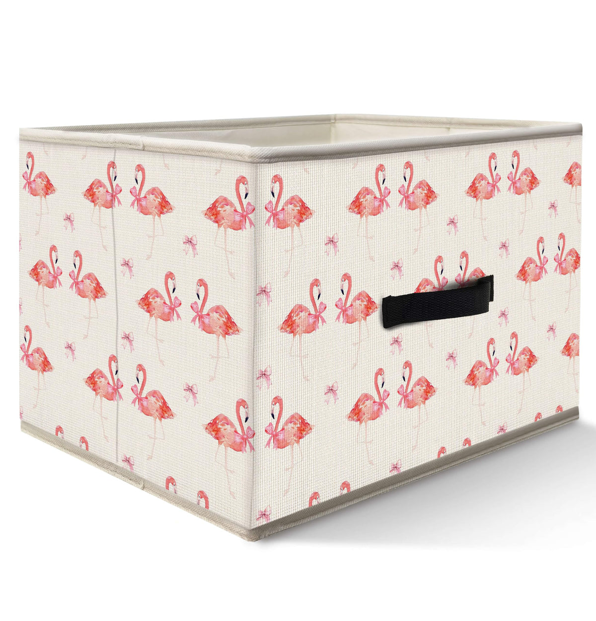 Nogrit Pink Flamingo Storage Bin folded flat to save space.