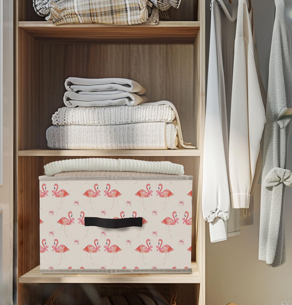 Nogrit Pink Flamingo Storage Bin open top for easy access.