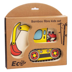 Nohlerlife Excavators utensils included support toddler self-feeding confidence.