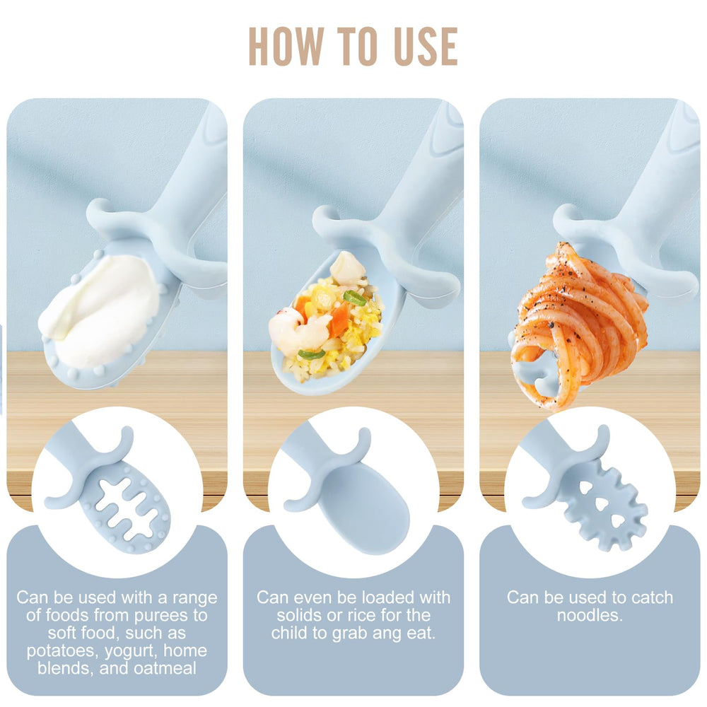 Nohlerlife silicone set blue top-rack dishwasher safe for busy families.