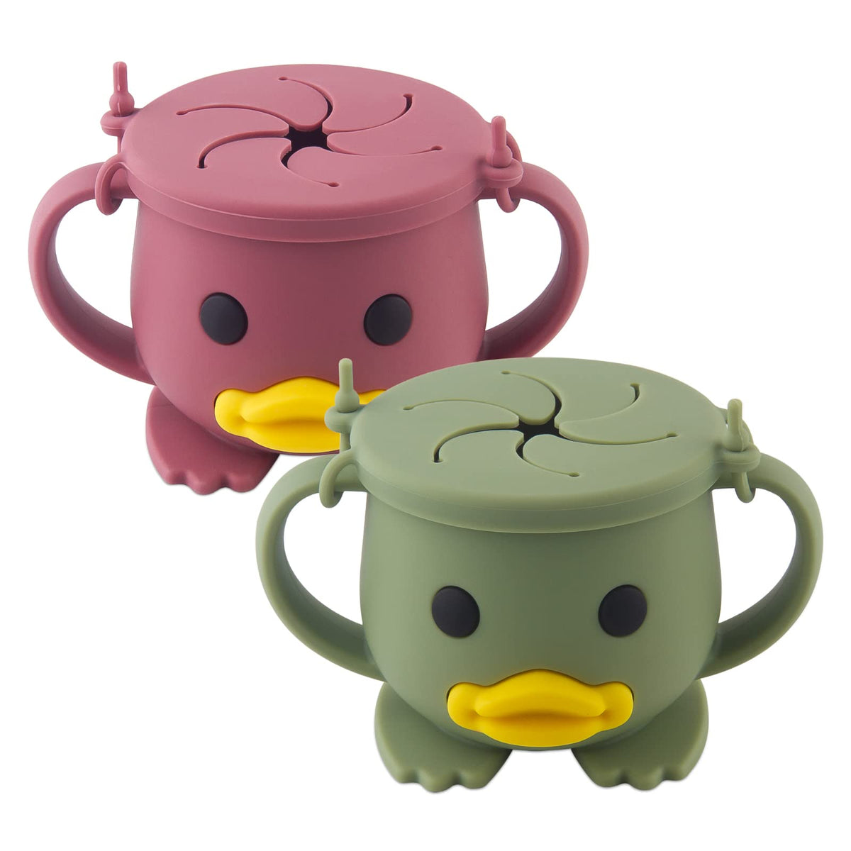 nohlerlife spill-proof cups reduce mess during snack time.