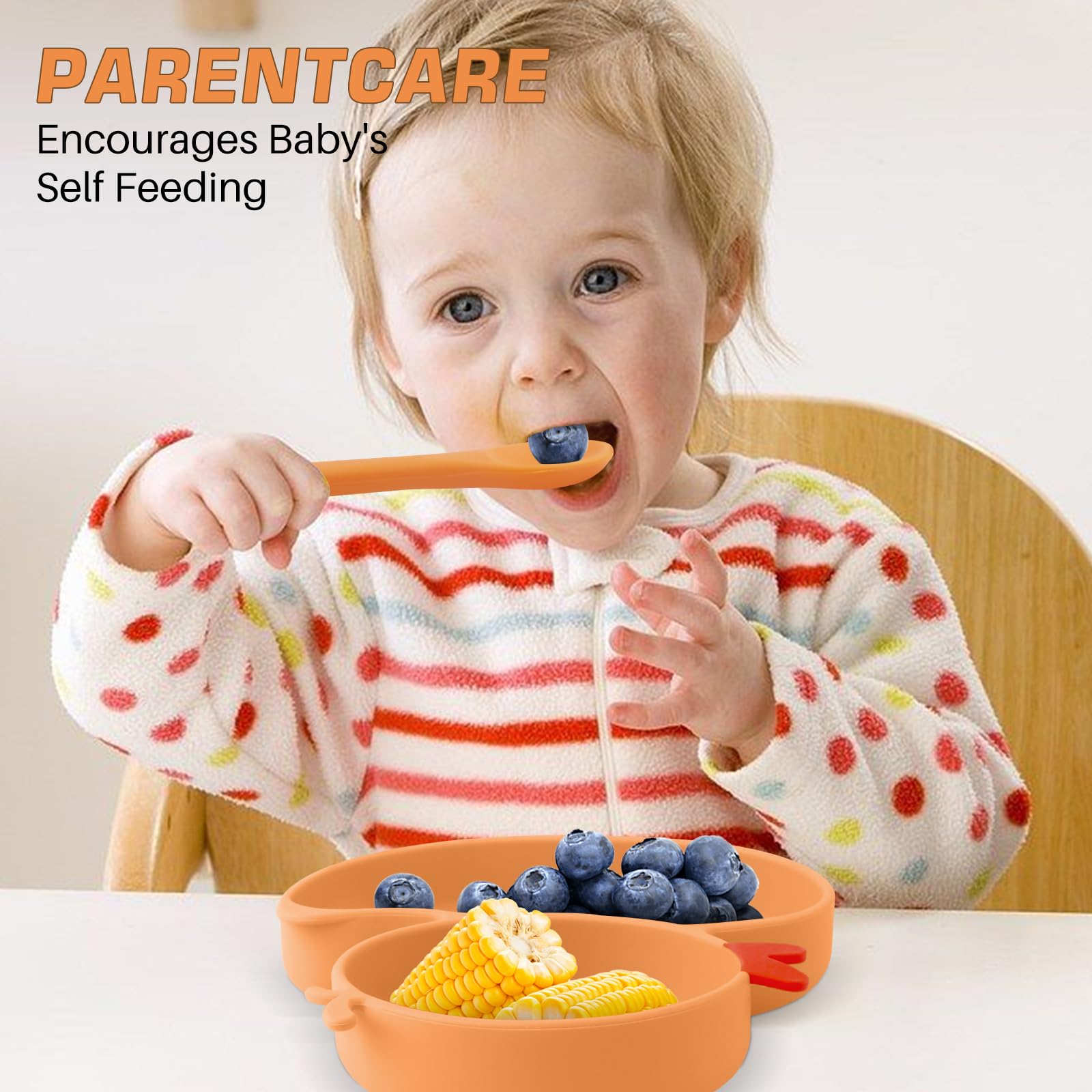 nohlerlife silicone toddler plate divided duck design promotes portion control during meals