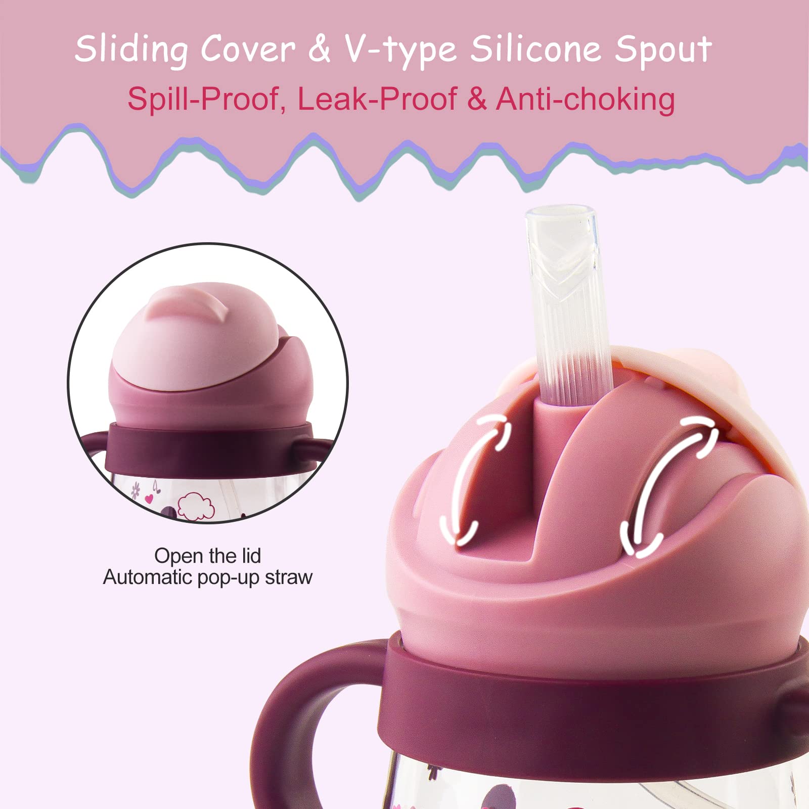 nohlerlife sippy cup dual handles support secure grip during transitions