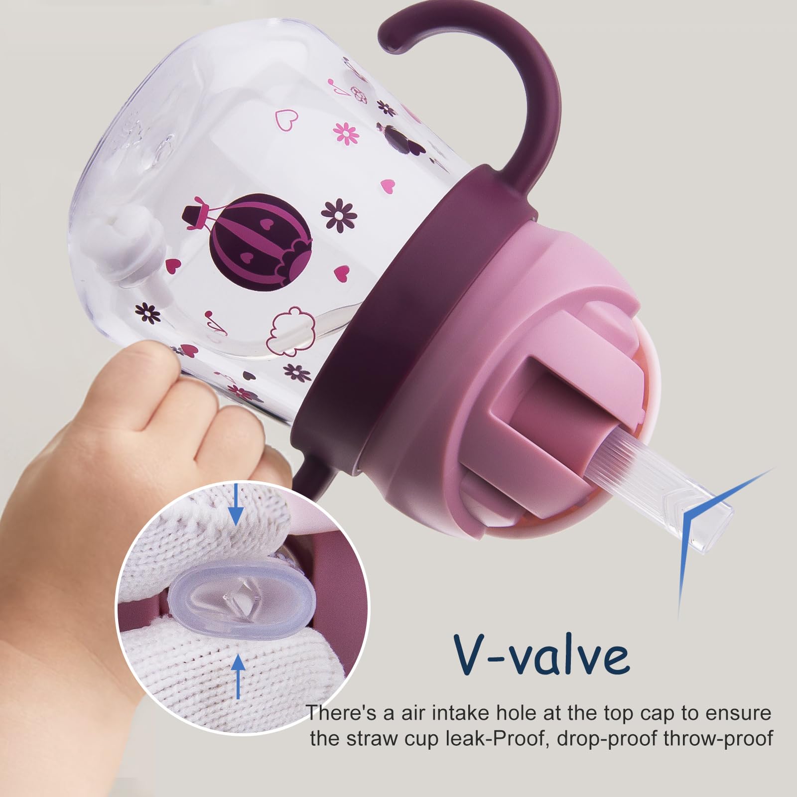 nohlerlife sippy cup leak-proof lid keeps liquids contained during travel and play