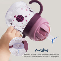 nohlerlife sippy cup leak-proof lid keeps liquids contained during travel and play